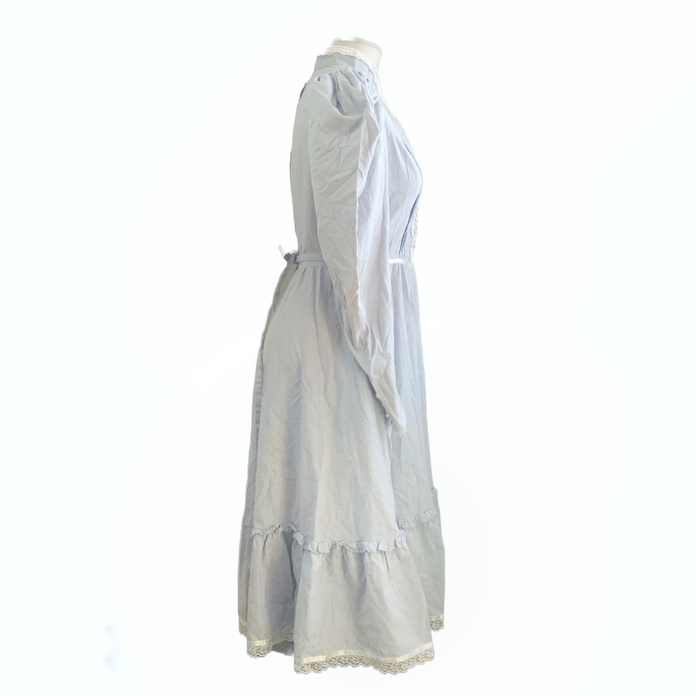 Blue 1970's Vintage Gunne Sax Puff Sleeve Victorian Prairie Dress Size S/M - Picture 5 of 10